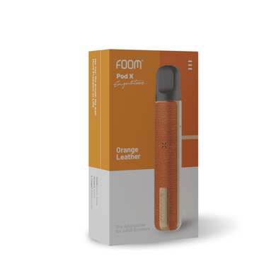 Pod X Signature Leather Edition - Orange by Erika Carlina | Liquid Vape Terenak dan Pods Vape Terbaik | FOOM