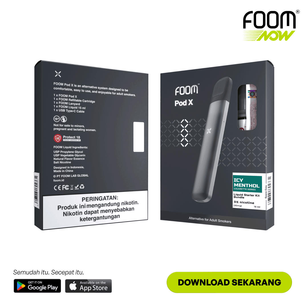 Pod X SPACE GRAY Bundling Liquid 15 ml | Liquid Vape Salt Nic Enak dan Pods Vape Terbaik - FOOM