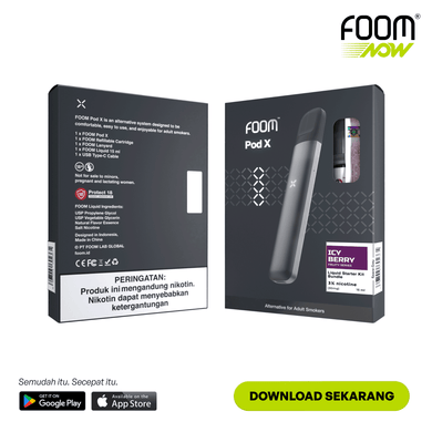 Pod X SPACE GRAY Bundling Liquid 15 ml | Liquid Vape Terenak dan Pods Vape Terbaik | FOOM