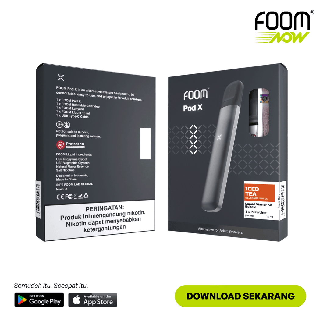 Pod X SPACE GRAY Bundling Liquid 15 ml | Liquid Vape Terenak dan Pods Vape Terbaik | FOOM