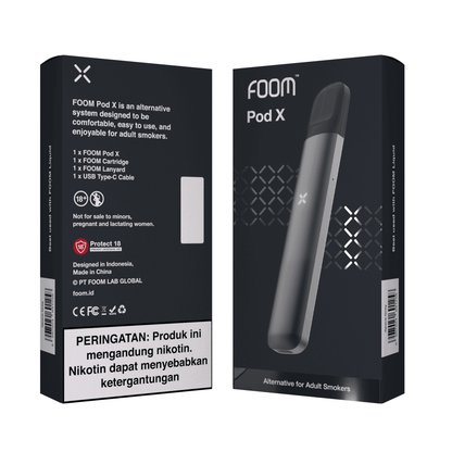 Pod X - SPACE GRAY | Liquid Vape Salt Nic Enak dan Pods Vape Terbaik - FOOM