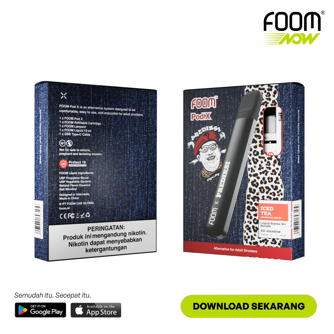 Pod X THE PREDIKSI ABSOLUTE BLACK Bundling Liquid | Liquid Vape Salt Nic Enak dan Pods Vape Terbaik - FOOM