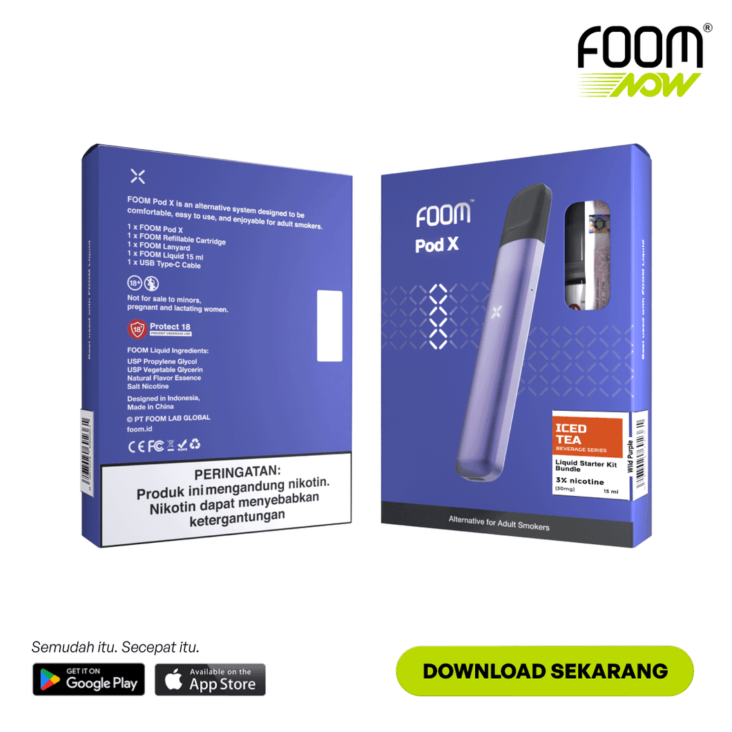 Pod X WILD PURPLE Bundling Liquid 15 ml | Liquid Vape Terenak dan Pods Vape Terbaik | FOOM