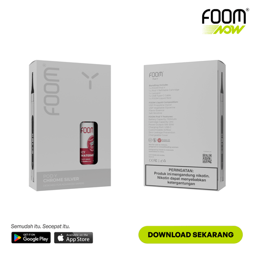 Pod Y Bundling Liquid 15 mL - Chrome Silver | Liquid Vape Terenak dan Pods Vape Terbaik | FOOM