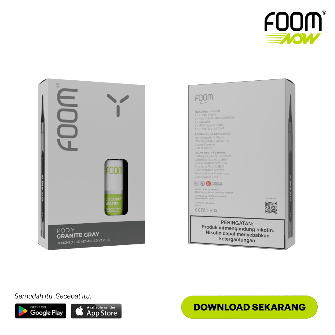 Pod Y Bundling Liquid 15 mL - Granite Grey | Liquid Vape Salt Nic Enak dan Pods Vape Terbaik - FOOM