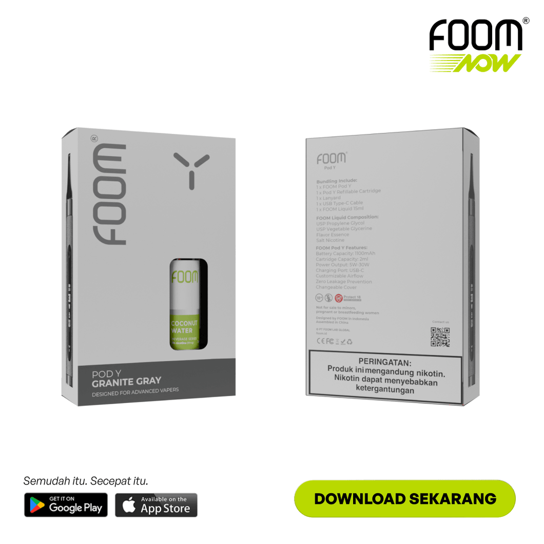 Pod Y Bundling Liquid 15 mL - Granite Grey | Liquid Vape Terenak dan Pods Vape Terbaik | FOOM