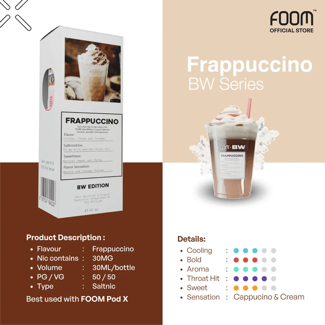 [Pre-Order] Bundle Liquid Foom - Red Apple & Frappuccino | Liquid Vape Salt Nic Enak dan Pods Vape Terbaik - FOOM