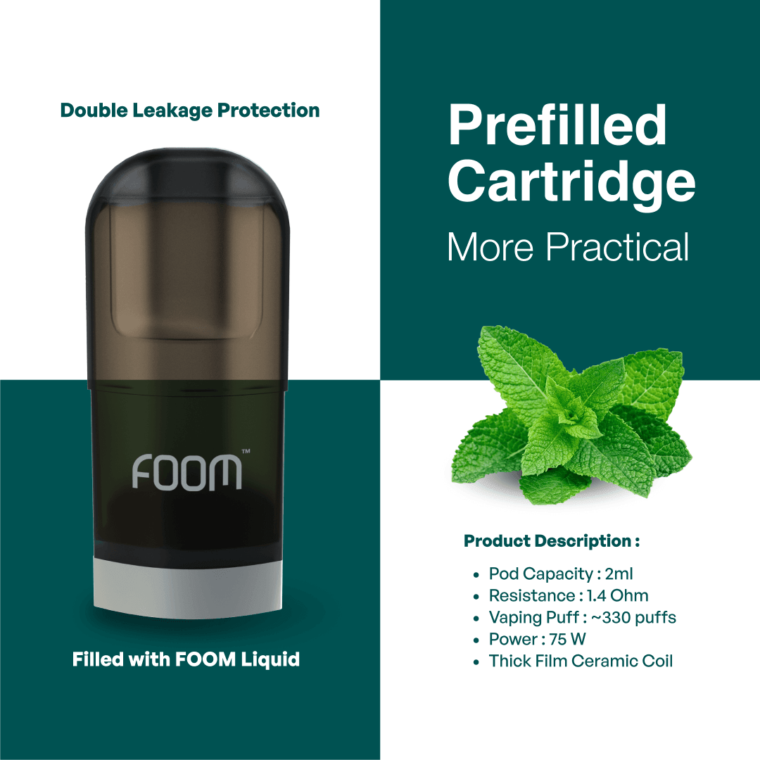 PREFILLED CARTRIDGE FOOM X | Liquid Vape Salt Nic Enak dan Pods Vape Terbaik - FOOM