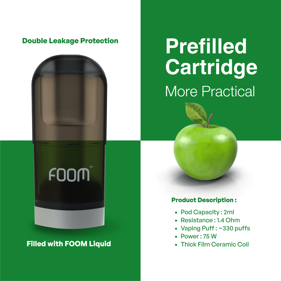 PREFILLED CARTRIDGE FOOM X | Liquid Vape Salt Nic Enak dan Pods Vape Terbaik - FOOM