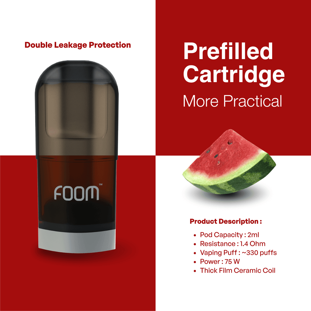 PREFILLED CARTRIDGE FOOM X | Liquid Vape Salt Nic Enak dan Pods Vape Terbaik - FOOM