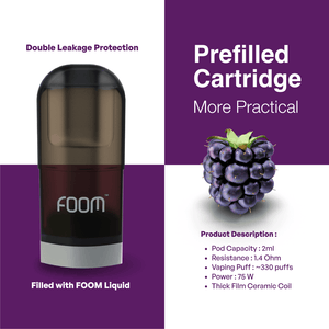 PREFILLED CARTRIDGE FOOM X | Liquid Vape Terenak dan Pods Vape Terbaik | FOOM