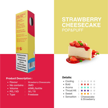 Load gambar ke Gallery Strawberry Cheesecake - [3 MG] Liquid Freebase POP &amp; PUFF 60 mL | Liquid Vape Terenak dan Pods Vape Terbaik | FOOM
