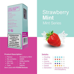 STRAWBERRY MINT - [Mint Series Flooid] | Liquid Vape Terenak dan Pods Vape Terbaik | FOOM