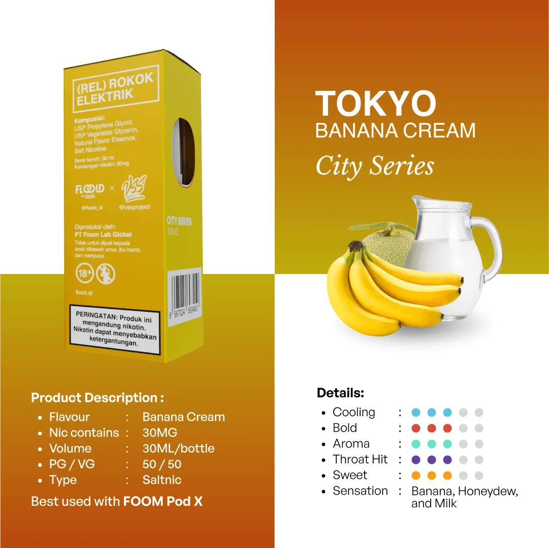 TOKYO - LIQUID FLOOID VSS CITY SERIES | Liquid Vape Salt Nic Enak dan Pods Vape Terbaik - FOOM