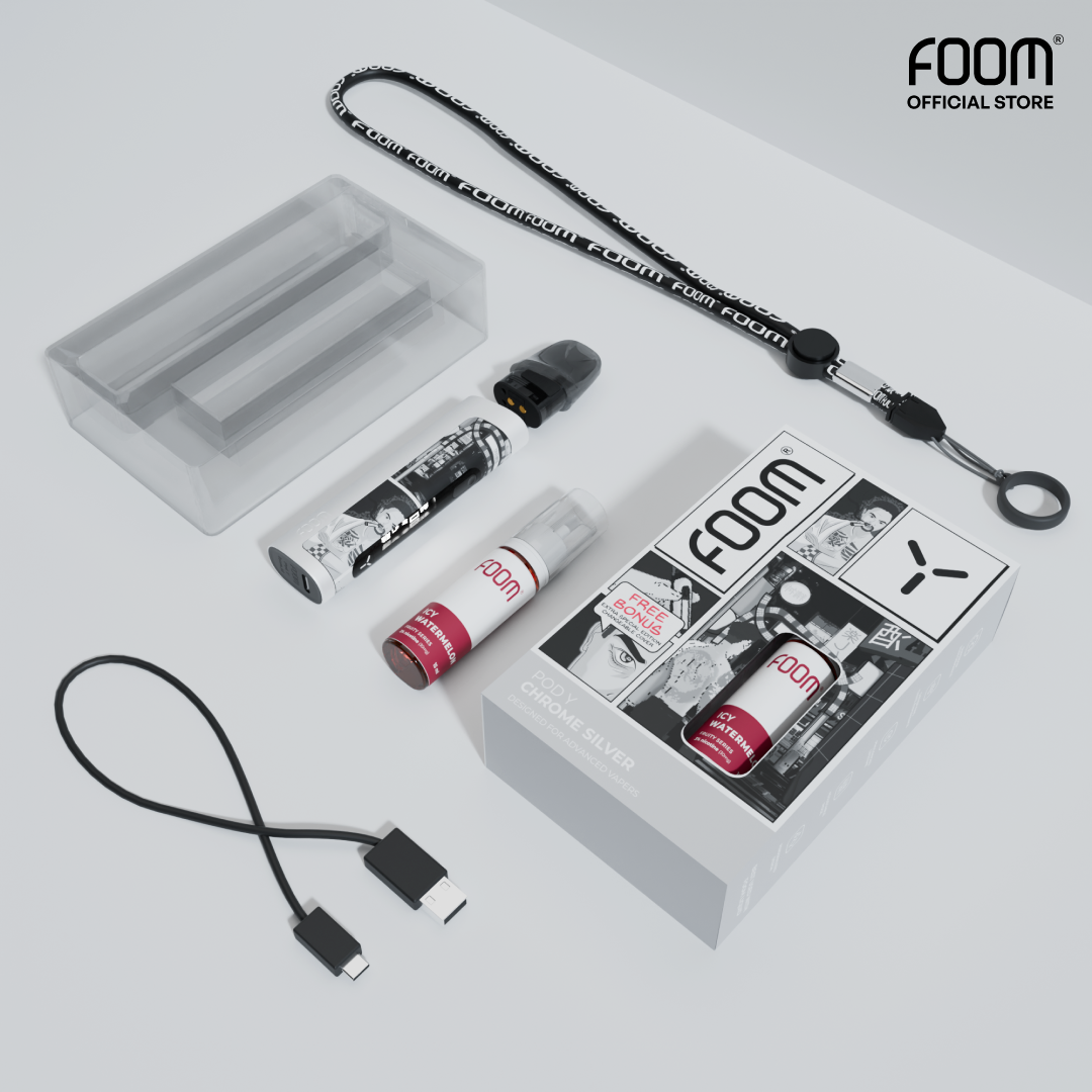 [NEW] Pod Y Chrome Silver FOOM x UUS -  Bundling Liquid 15 mL ( Special Edition )
