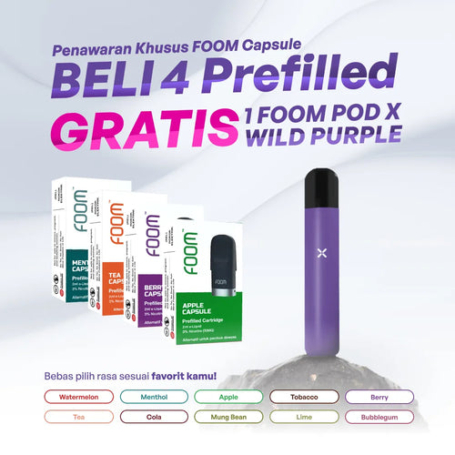 [ADD ON] Sample Pod X Wild Purple FOOM - Get It Free With 4 Prefilled | Liquid Vape Terenak dan Pods Vape Terbaik | FOOM