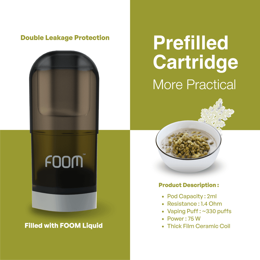 Liquid MUNG BEAN CAPSULE - [Prefilled Cartridge] | Liquid Vape Salt Nic Enak dan Pods Vape Terbaik - FOOM