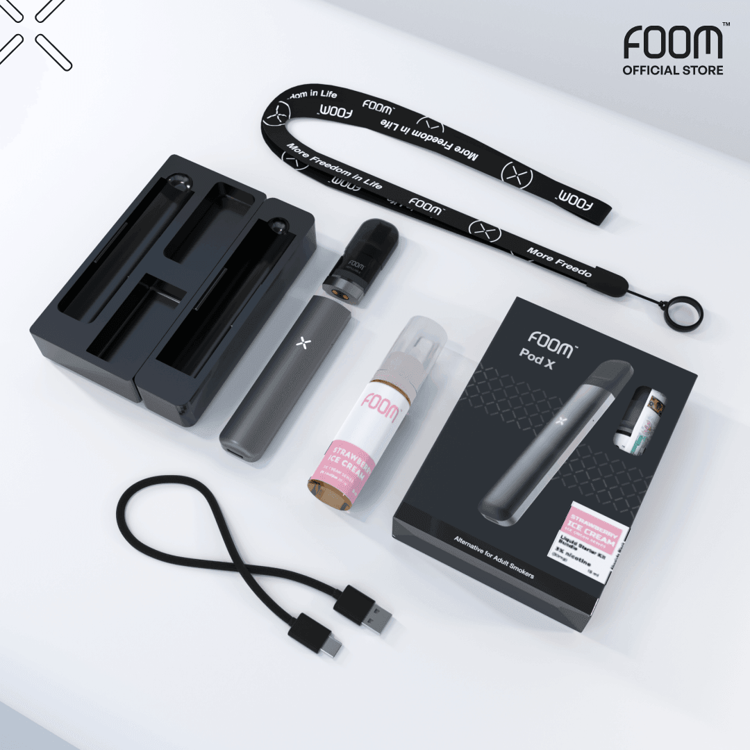 Pod X SPACE GRAY Bundling Liquid 15 ml | Liquid Vape Salt Nic Enak dan Pods Vape Terbaik - FOOM